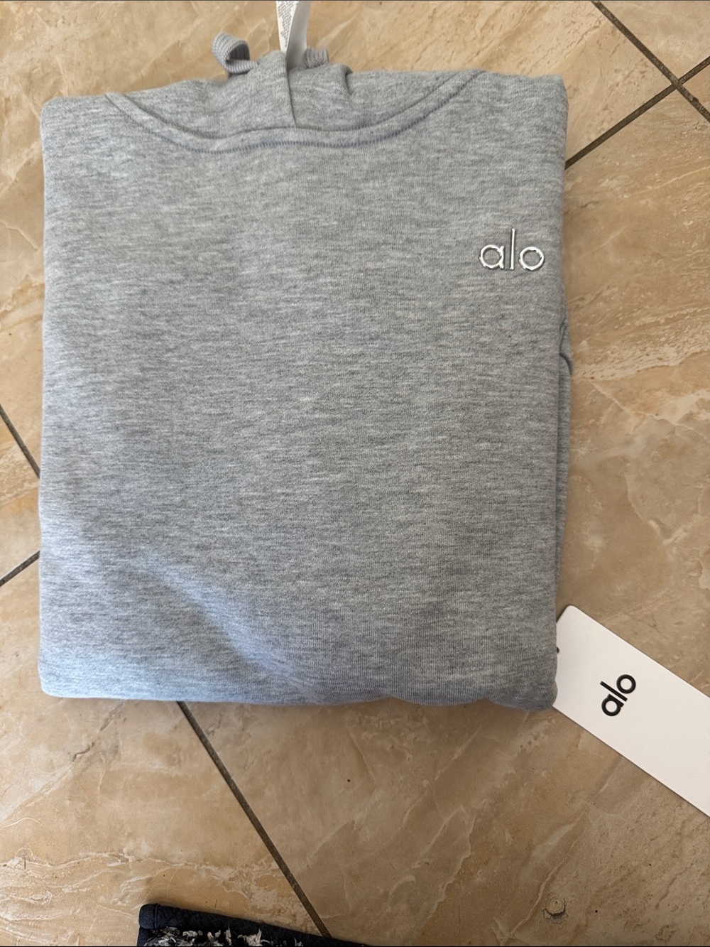 ALO Yoga Light Heather Gray Pullover Hoodie